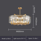 Luxury Water Ripple Glass Chandelier - LED Lighting Fixture for Home Decor