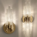 Water Ripple Glass Crystal Copper Wall Lamp - Modern Minimalist Indoor Lighting