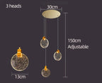 Crystal Chandelier LED Pendant Light for Modern Duplex Building Staircase