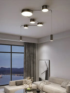 Black LED Chandeliers for Living Dining Bedroom Hall Kitchen: Modern, Simple Indoor Lighting