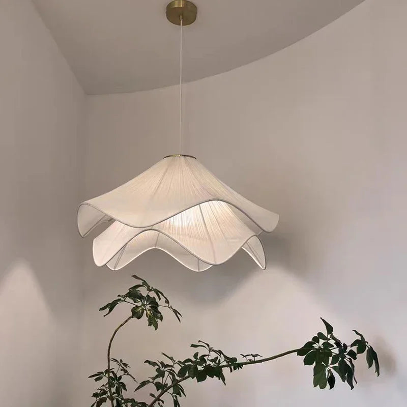 Petal Chandelier Light: Modern Fabric Ceiling Pendant for Bedroom, Living Room, Dining Room
