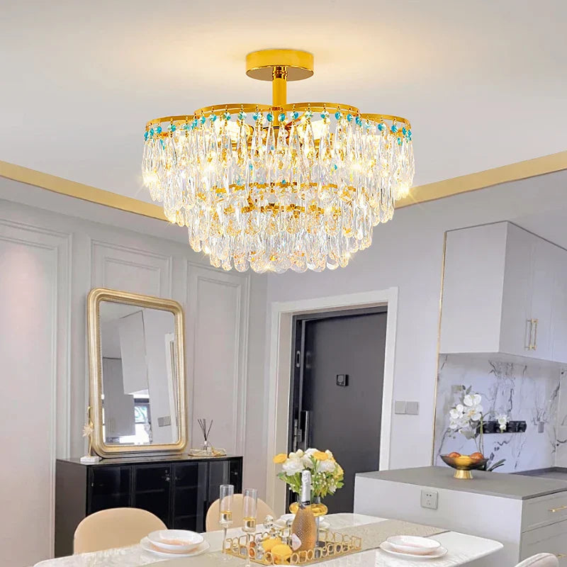 Crystal Light Chandelier | Post-Modern European Luxury for Living Room, Bedroom, Dining
