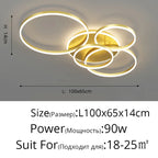 Aluminum Circle LED Chandelier Ceiling Light for Bedroom Living Room Kitchen