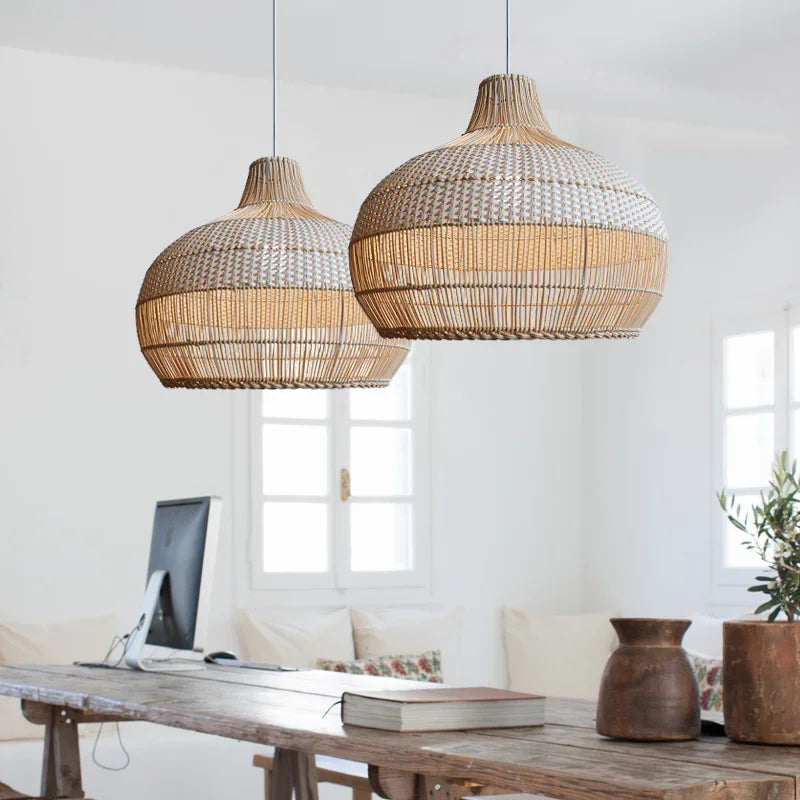 Rattan Chandelier: Handmade Nordic & Retro Lighting for Japanese Restaurant & Tea Room