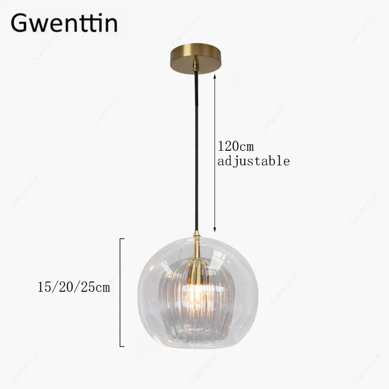 Nordic Glass LED Pendant Light for Modern Kitchen and Living Room