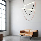 Afralia Leather Belt Chandelier: Modern Glass Tube Designer Lighting for Home, Restaurant & Villa