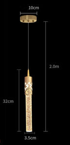 Modern Crystal LED Pendant Chandelier for Bedside Dining Living Room