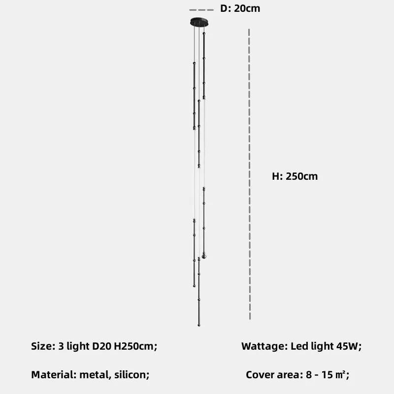 Bamboo Pendant Lights: Nordic Loft Stair LED Luminarias for Minimalism Decor