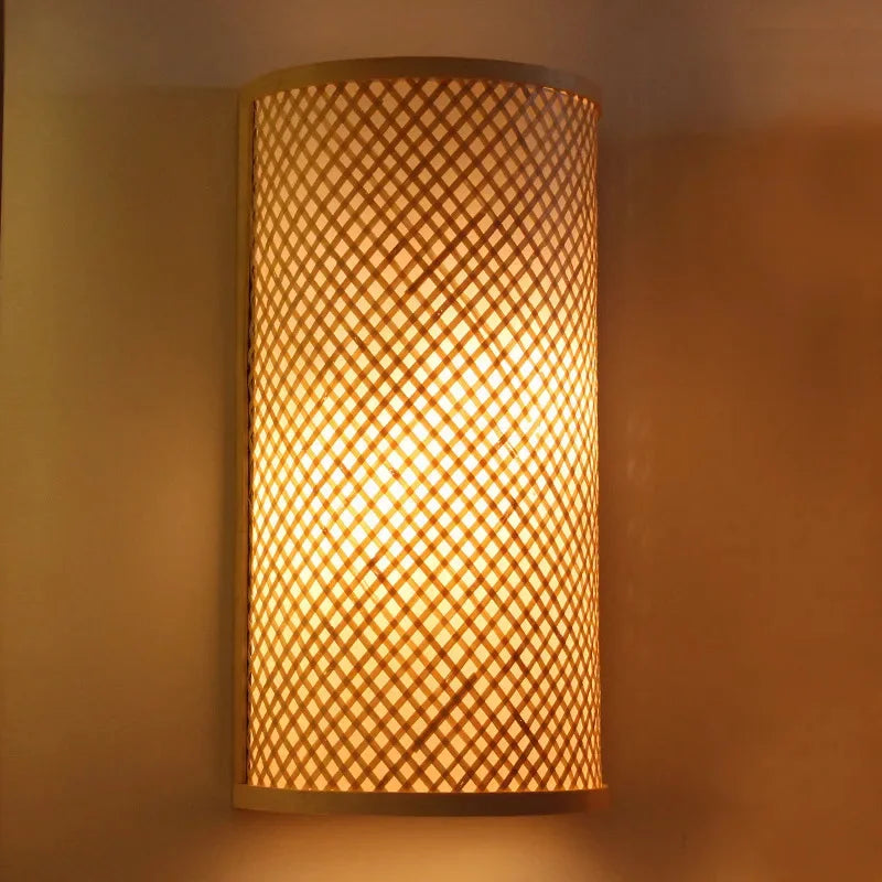 Bamboo Wall Lights: Retro Hand-woven Luminaire for Bedroom, Corridor, Hotel, Restaurant Decor