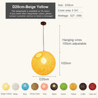 Hemp Rattan Sphere Pendant Lights for Home Decor & Lighting