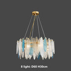 Gold Metal Chain LED Pendant Lights for Modern Luxury Living Room