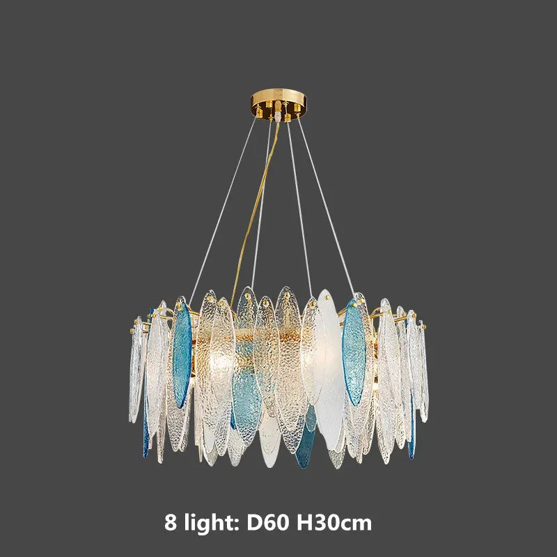 Gold Metal Chain LED Pendant Lights for Modern Luxury Living Room