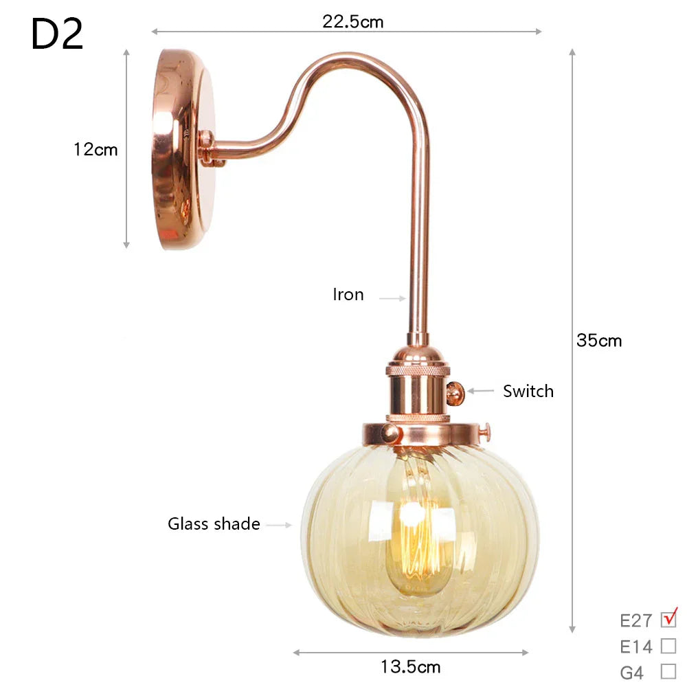 Scandinavian Glass LED Wall Sconce Modern Interior Wall Lamps