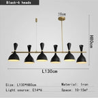 Afralia Nordic LED Multiple Head Chandelier - Black/White Iron Art - Living Room/Bedroom/Kitchen/Hotel