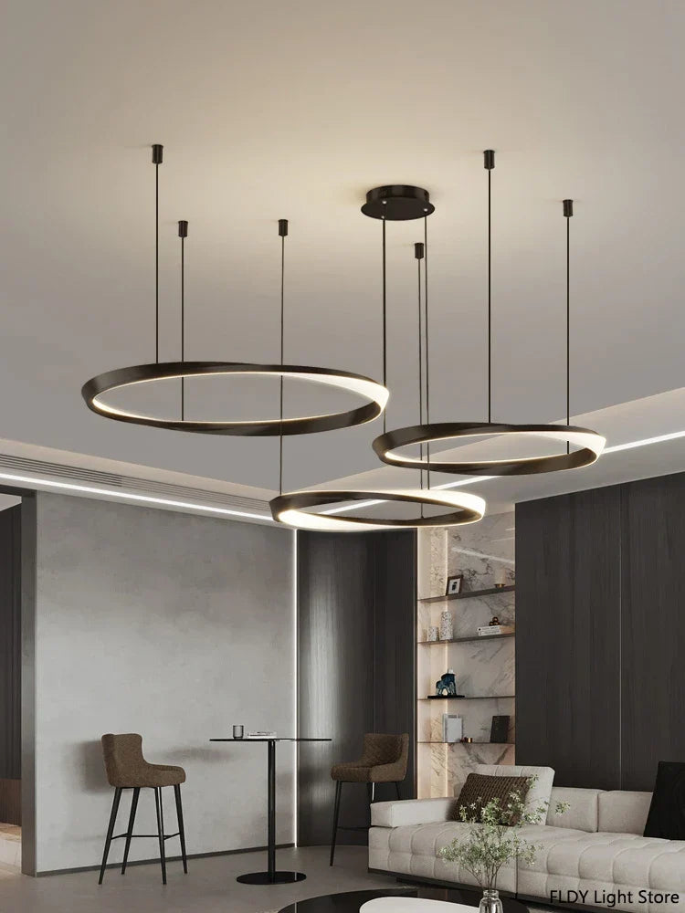 Modern Minimalist Ring Chandelier for Living Room, Bedroom, and Restaurant