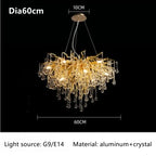Luxury Crystal Ceiling Chandelier for Modern Living, Dining, Bedroom, and Hotel Hall Decor