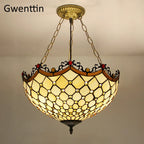 Tiffany Stained Glass Pendant Light Chandelier LED Fixture for Home Deco