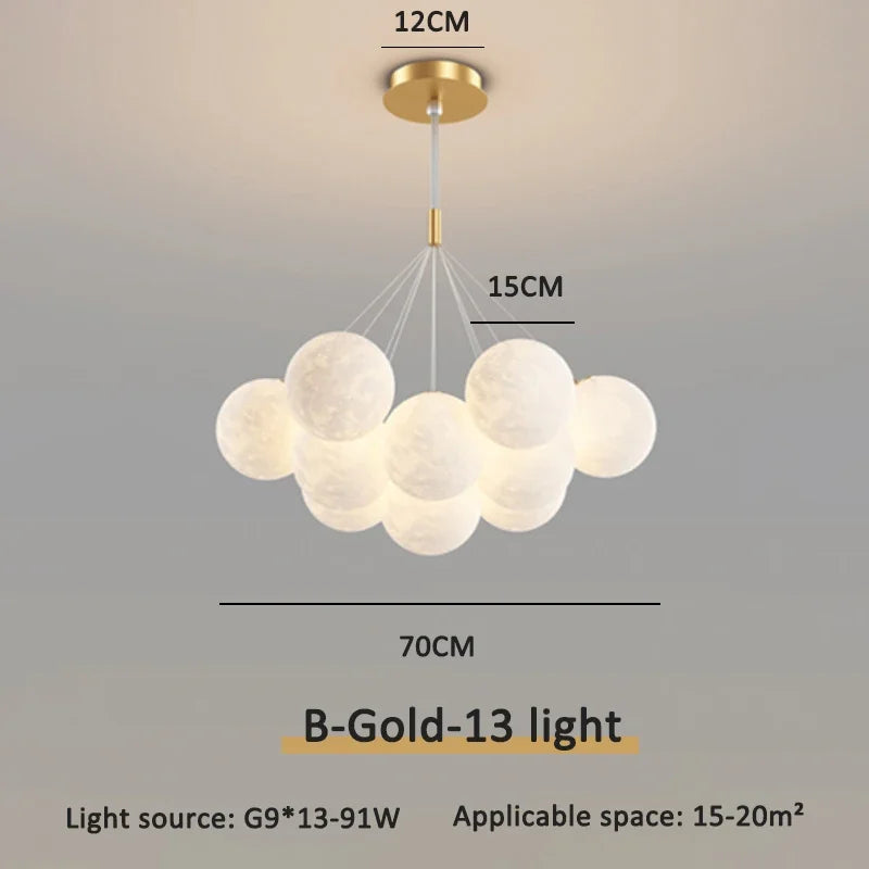 Bubble Ball LED Pendant Lights: Modern Chandelier for Living Dining Bedroom Office Decor