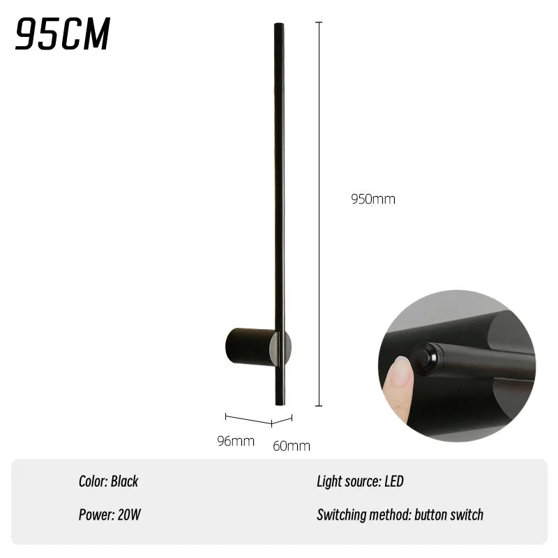 LED Modern Wall Lamp with Built-In Switch for Bedroom Living Room Decor