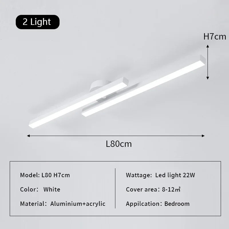 Linear LED Ceiling Lamp for Living Room Bedroom Lighting Fixtures