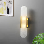 Suspended Linear Marble Chandelier: Modern Alabaster Circular Pendant Light