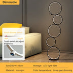 Modern Five-Ring LED Floor Lamp for Living Room and Bedroom