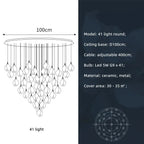 Magnolia Flower G9 LED Chandelier - White Luxury Pendant Light Fixtures