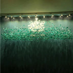 Stone Crystal LED Chandelier: Modern Luxury Lighting Fixture for Living Room Decor