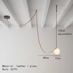 Modern Leather Chandelier LED Staircase Pendant Lamp for Hotel Living Room