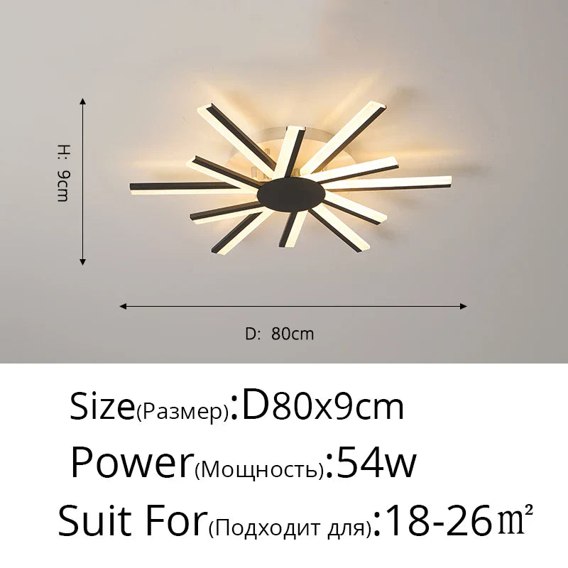 Flower Acrylic Chandelier, Indoor Living Room Bedroom Lamp, Gold Black White Glass