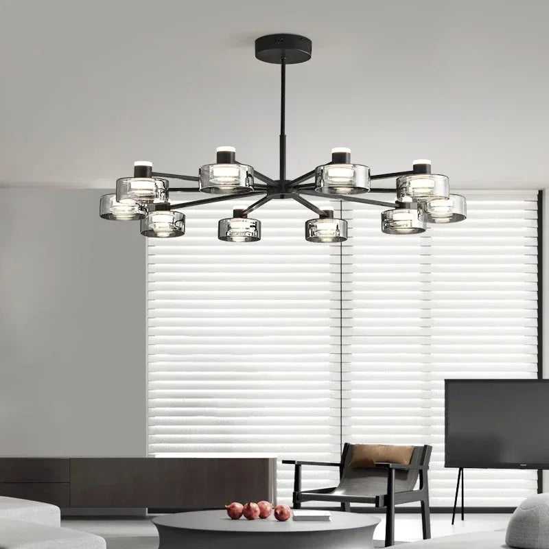 Modern Minimalism Circle Glass Chandelier LED Pendant Lights for Home Decoration