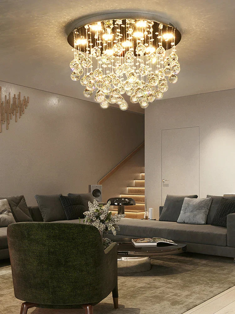 Crystal Chandelier: Modern Luxury LED Ceiling Lamp for Living Room and Bedroom