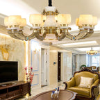 Chinese Jade Chandelier: Elegant All-Copper Lighting for Living Room, Bedroom, Dining Hall