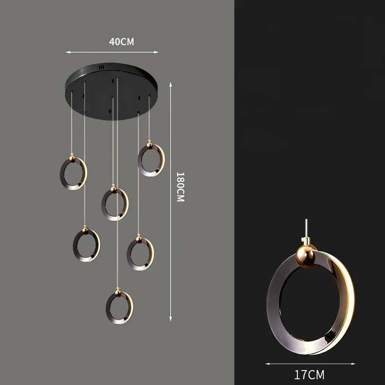 Crystal Chandelier Stair Pendant, Modern Living Room Lighting, Interior Home Decoration