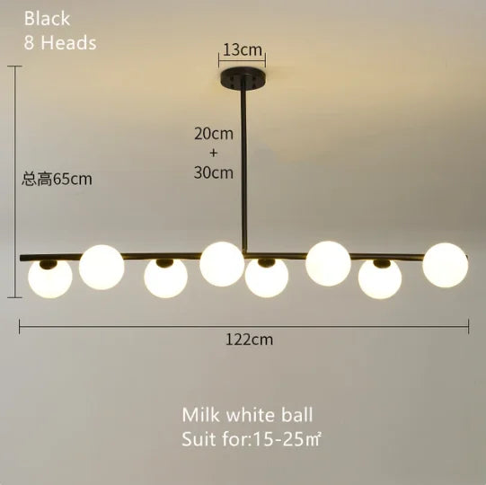 Gold Glass Ball LED Pendant Light for Kitchen Dining Room Lighting