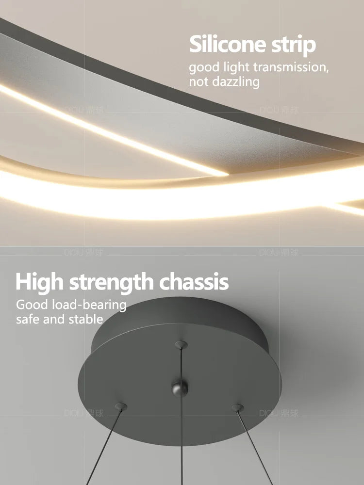 Modern Chandelier Ring Lamp Electric Home Lighting Master Bedroom Decor