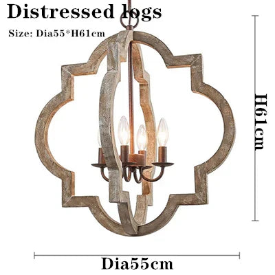 Solid Wood Chandelier: Elegant Pendant Light for Home Improvement