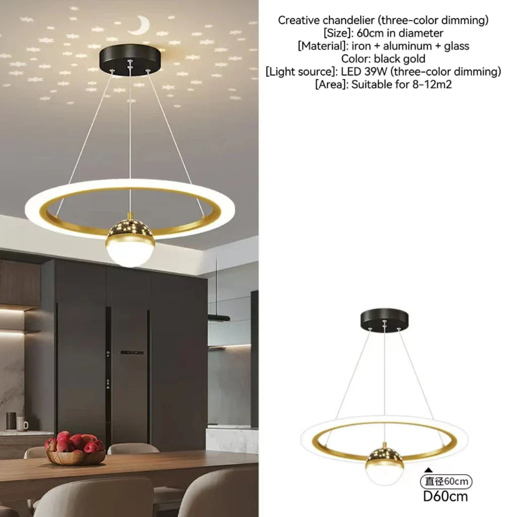 Modern Nordic Indoor LED Starry Sky Ceiling Chandelier