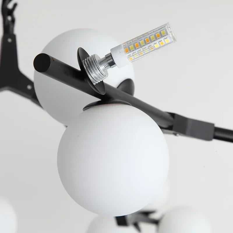 Modern Glass Ball Pendant Lamps - Elegant Indoor Chandelier for Living & Dining Room