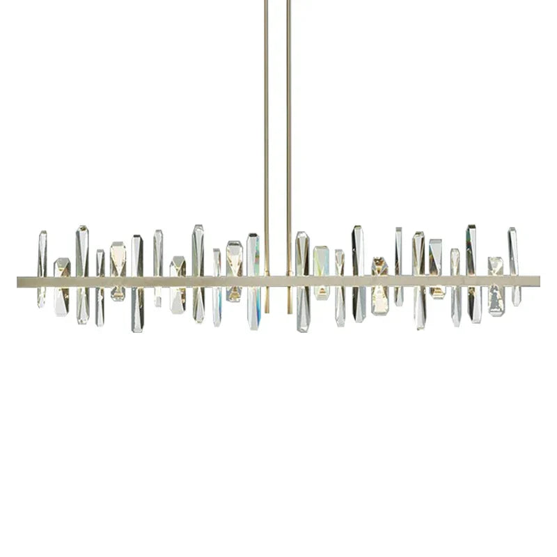 Modern Copper Chandelier Light Luxury Glass Strip Design For Bar and Restaurant