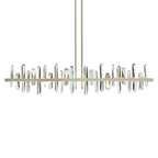 Modern Copper Chandelier Light Luxury Glass Strip Design For Bar and Restaurant