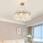 Crystal LED Ceiling Lamp for Modern Living Room with Warm Light and Eye Protection