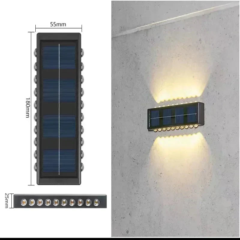 Solar Wall Lamp: Outdoor Waterproof Up/Down Lighting for Garden, Street, Landscape, Balcony