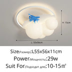 Kids Cloud Airplane Chandelier Ceiling Light for Children's Bedroom
