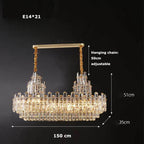 Modern Luxury Crystal Chandelier for Duplex Living Room, Dinning Decor Suspended Light