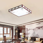 Mahogany LED Ceiling Lamp Minimalism Round/Square Interior Lighting for Living Room & Dining Room