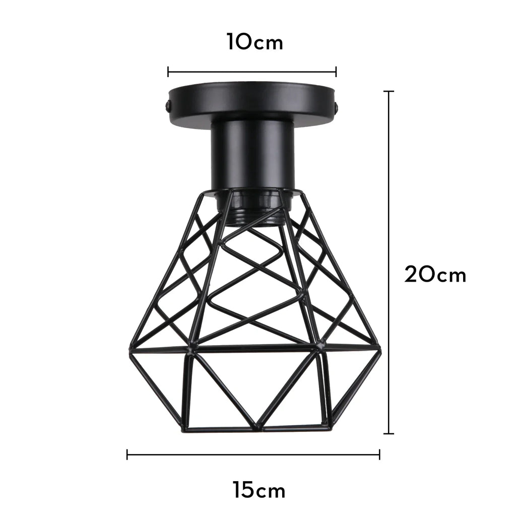 Industrial LED Ceiling Light: Modern Retro Loft Plafonniers for Living Room Kitchen Cage Home Decor