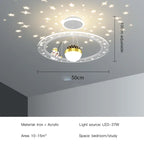 LED Chandelier for Boy's Room with Remote Control and Modern Design