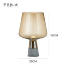 Nordic Concrete Table Lamp for Living Room Garden Bedroom Study Gray Glass Light