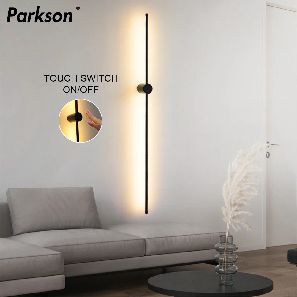 Modern LED Wall Lamp with Touch Switch, 350° Rotation for Bedroom and Living Room